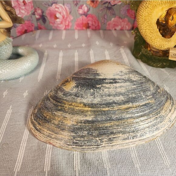 DECOUPAGE CLAM SHELL DECOUPAGE FLOWERS TRINKET DISH - Picture 7 of 7